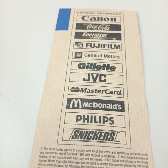 1994 FIFA World Cup Ticket Stub Game 42 Brazil vs Cameroon Stanford Stadium - Picture 7 of 12